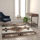 Ivory,5' x 7' |#| Traditional Southwestern Style Ivory Olefin Fiber Area Rug - 5' x 7'