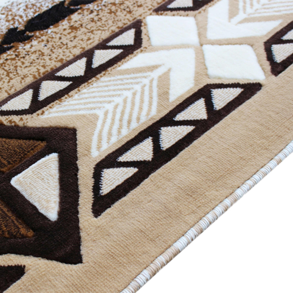 Ivory,5' x 7' |#| Traditional Southwestern Style Ivory Olefin Fiber Area Rug - 5' x 7'