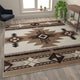 Ivory,8' x 10' |#| Traditional Southwestern Style Ivory Olefin Fiber Area Rug - 8' x 10'