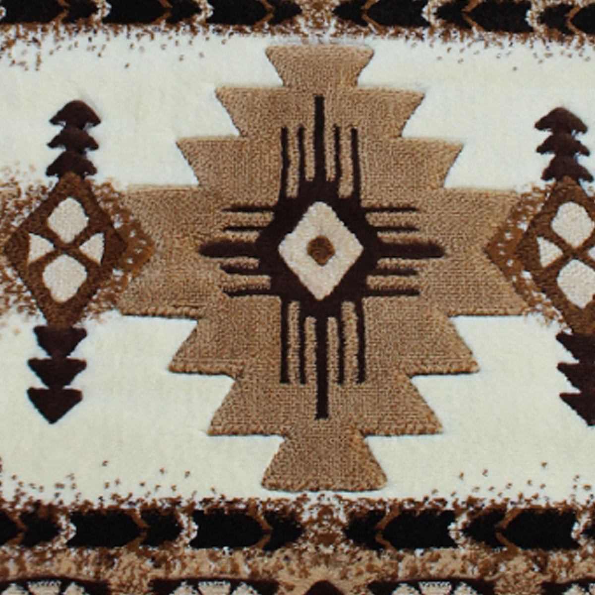 Ivory,2' x 7' |#| Traditional Southwestern Style Ivory Olefin Fiber Area Rug - 2' x 7'