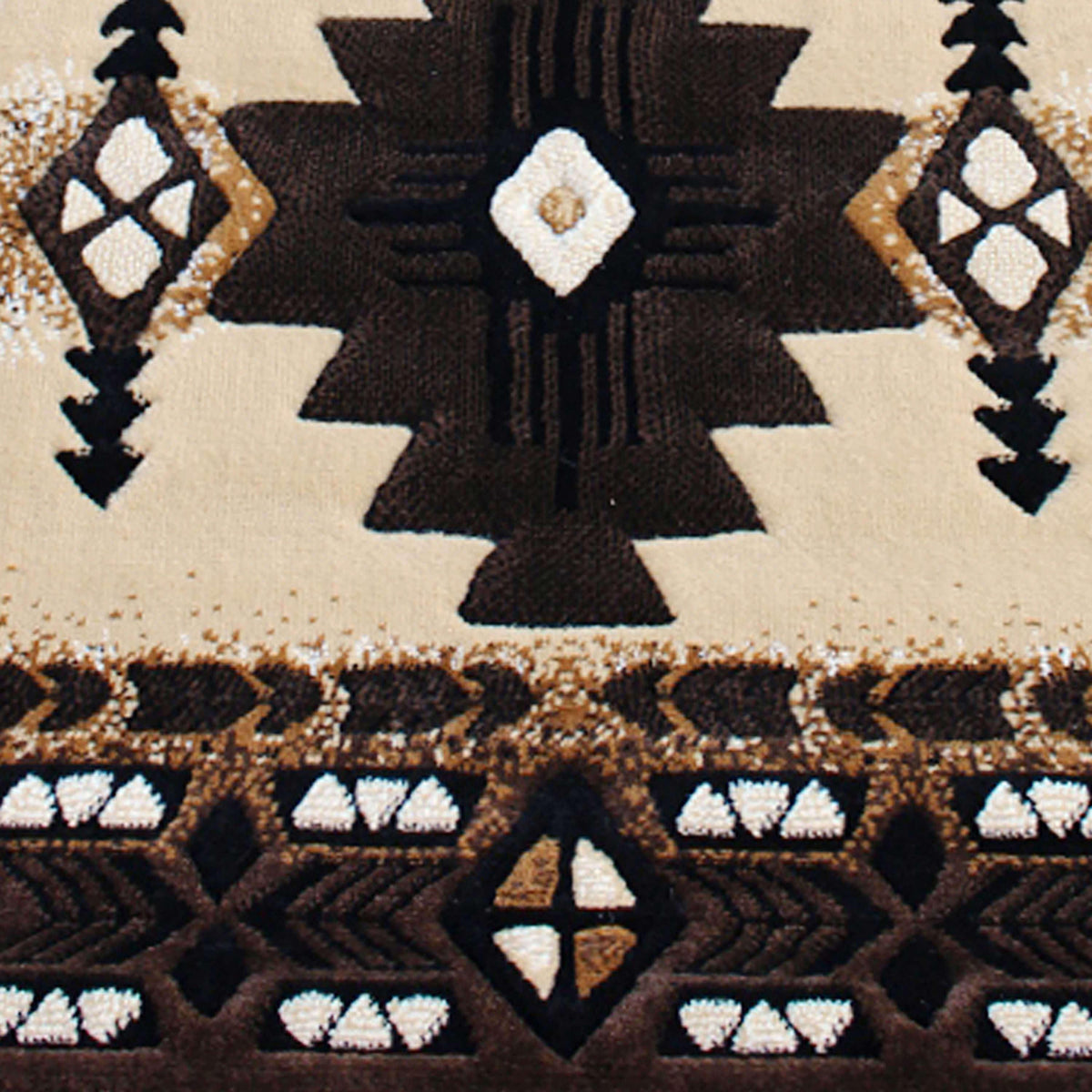 Brown,2' x 7' |#| Traditional Southwestern Style Brown Olefin Fiber Area Rug - 2' x 7'