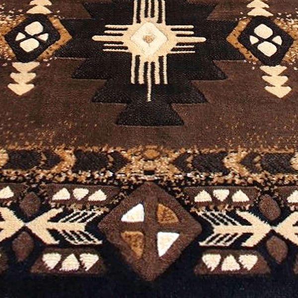 Black,8' x 10' |#| Traditional Southwestern Style Black Olefin Fiber Area Rug - 8' x 10'