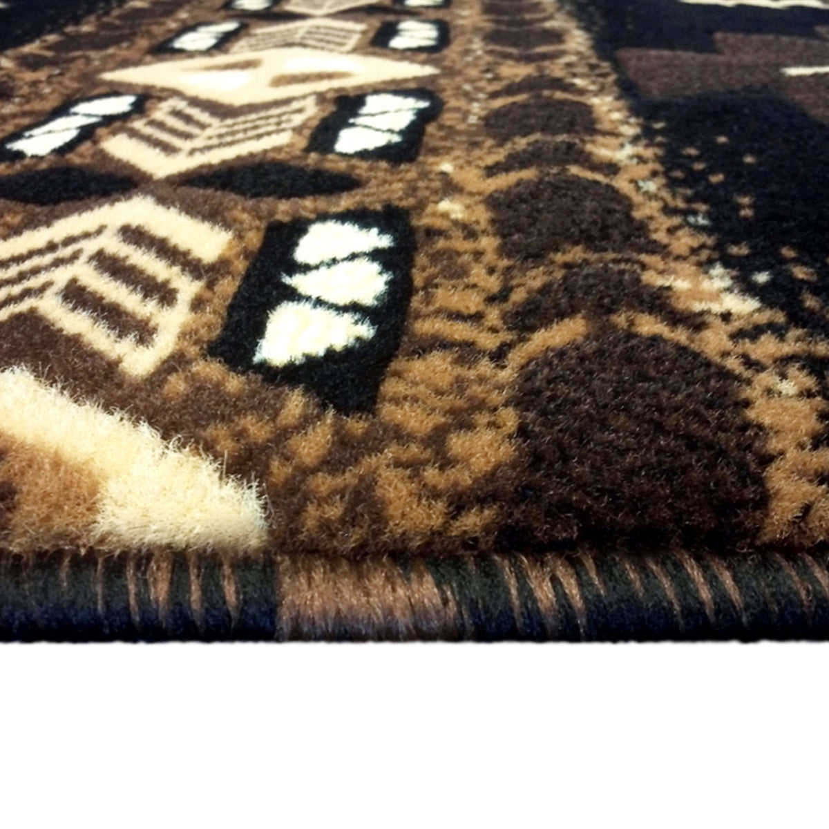 Black,2' x 7' |#| Traditional Southwestern Style Black Olefin Fiber Area Rug - 2' x 7'