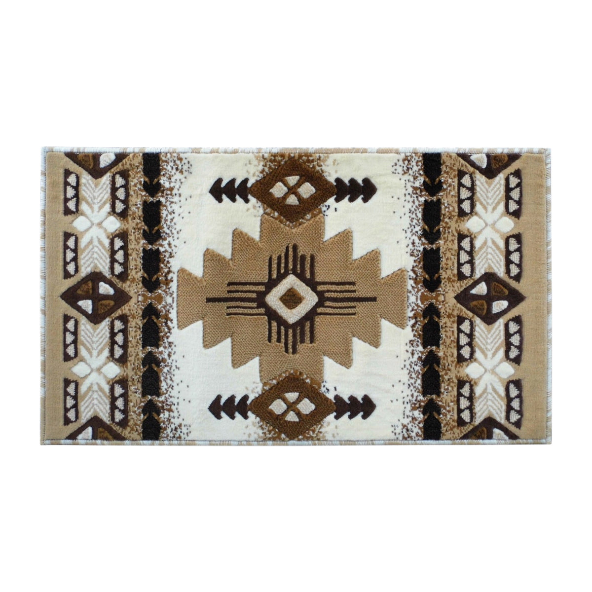 Ivory,2' x 3' |#| Traditional Southwestern Style Ivory Olefin Fiber Area Rug - 2' x 3'