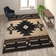 Brown,8' x 10' |#| Traditional Southwestern Style Brown Olefin Fiber Area Rug - 8' x 10'