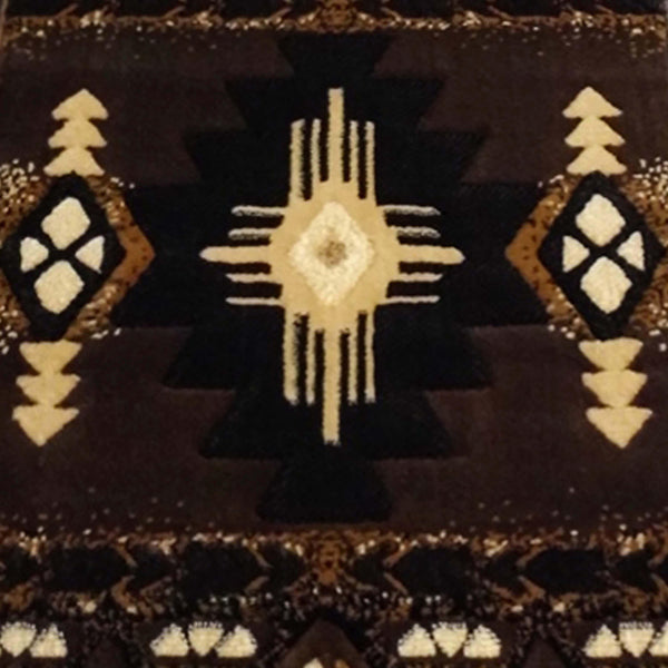 Chocolate,3' x 16' |#| Traditional Southwestern Style Chocolate Olefin Fiber Area Rug - 3' x 16'