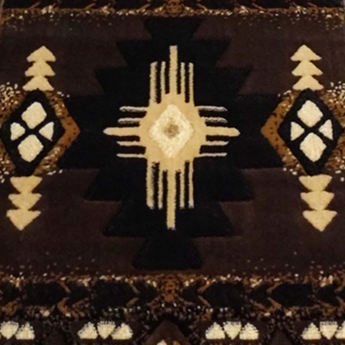 Chocolate,2' x 7' |#| Traditional Southwestern Style Chocolate Olefin Fiber Area Rug - 2' x 7'