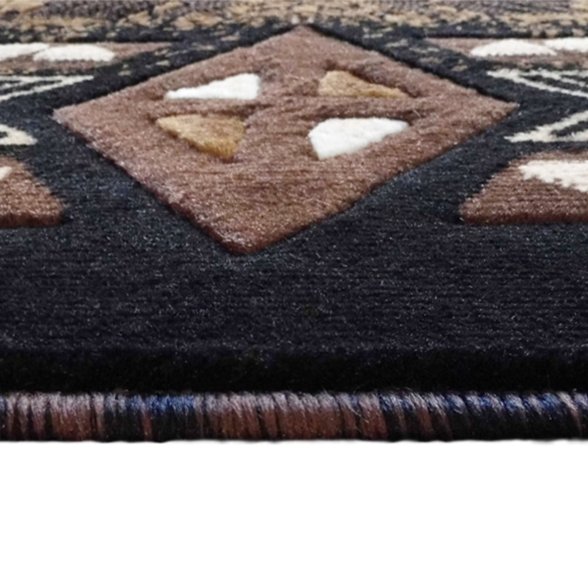 Chocolate,3' x 16' |#| Traditional Southwestern Style Chocolate Olefin Fiber Area Rug - 3' x 16'