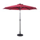 Red |#| Commercial 9 FT 32 LED Light Solar Umbrella with Crank and Tilt Function in Red