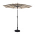 Montego Commercial Grade 9ft Round Solar LED Umbrella with Crank Lift and Tilt Function