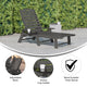 Gray |#| Commercial Grade Outdoor Adjustable Lounge Chair with Cupholder - Gray