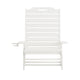 White |#| Commercial Grade Outdoor Adjustable Lounge Chair with Cupholder - White