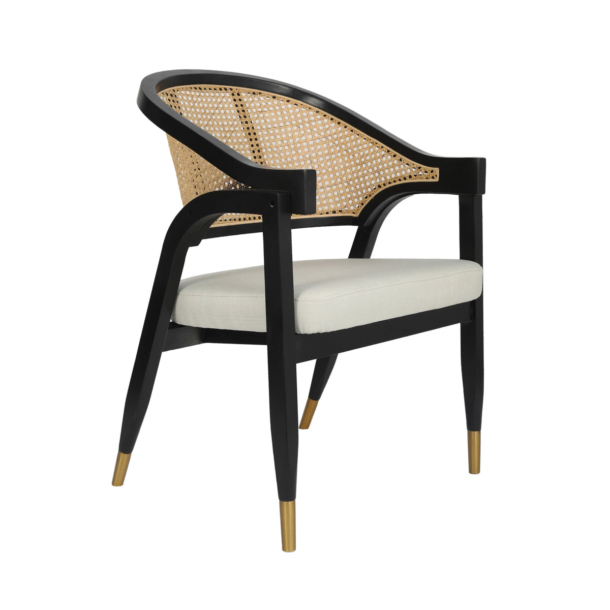 Black |#| Commercial Grade Cane Rattan Dining Chair with Padded Seat - Natural/Black