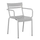 Silver |#| Modern Commercial Grade 2 Slat Indoor/Outdoor Steel Chair in Silver