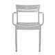 Silver |#| Modern Commercial Grade 2 Slat Indoor/Outdoor Steel Chair in Silver