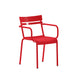 Red |#| Modern Commercial Grade 2 Slat Indoor/Outdoor Steel Chair in Red