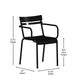 Black |#| Modern Commercial Grade 2 Slat Indoor/Outdoor Steel Chair in Black