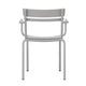 Silver |#| Modern Commercial Grade 2 Slat Indoor/Outdoor Steel Chair in Silver