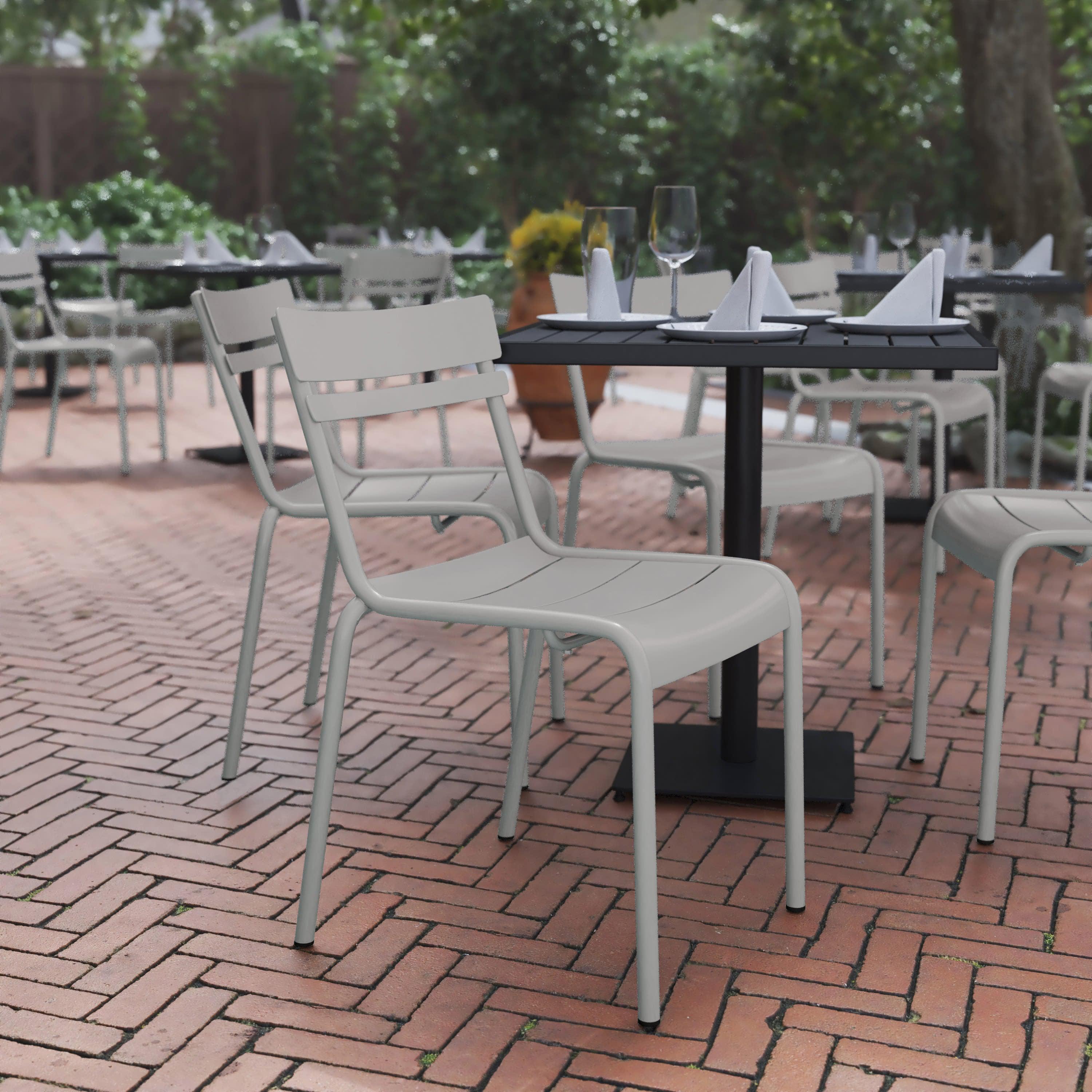 armless metal patio chairs