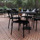 Black |#| Modern Commercial Grade 2 Slat Indoor/Outdoor Steel Dining Chair in Black