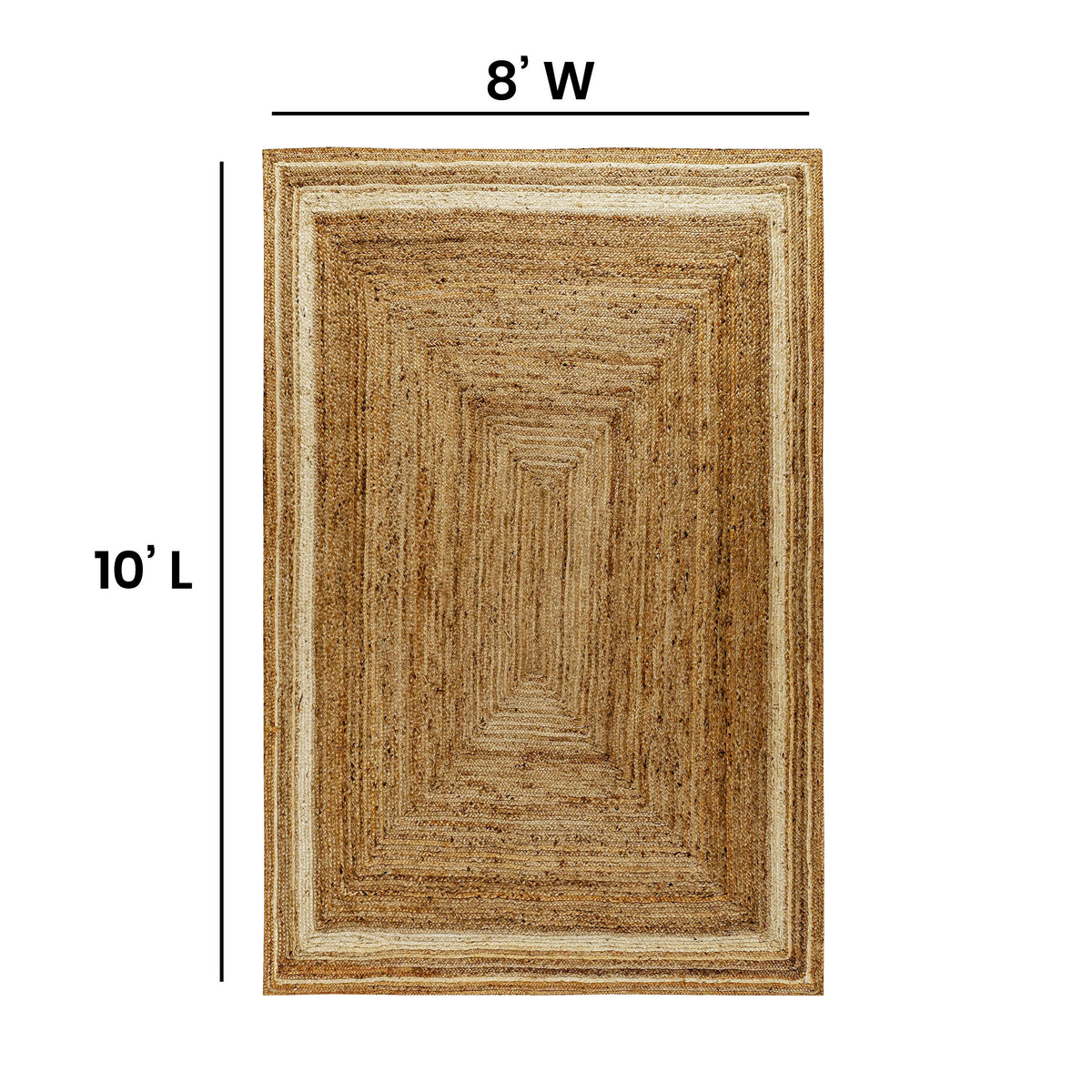 8' x 10' |#| Natural Fiber Jute Area Rug 8' x 10' - Indoor Jute Rug - Natural Area Rugs