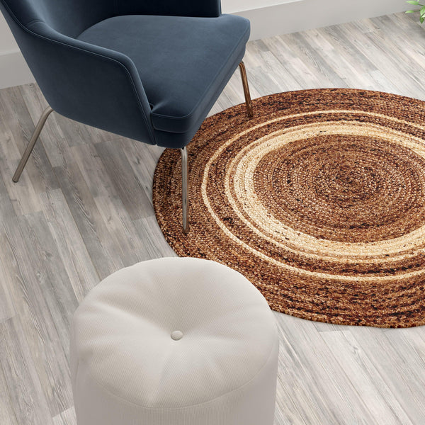 4' Round |#| Natural Fiber Jute Area Rug 4 Ft. Round - Indoor Jute Rug - Natural Area Rugs