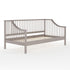 Gray |#| Wooden Twin Size Platform Daybed with Spindles and Wood Slat Foundation in Gray