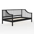 Black |#| Wooden Twin Size Platform Daybed with Spindles and Wood Slat Foundation in Black