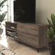 Walnut |#| TV Stand for up to 60inch TV's with Adjustable Shelf and Storage Drawers - Walnut