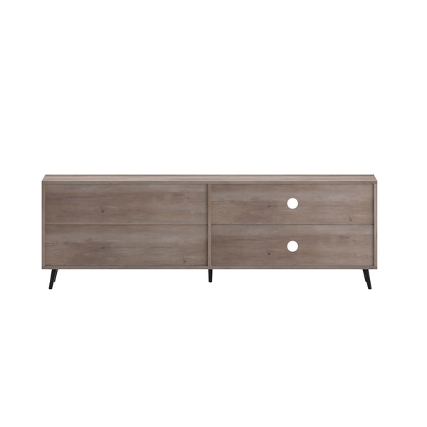 Walnut |#| TV Stand for up to 60inch TV's with Adjustable Shelf and Storage Drawers - Walnut