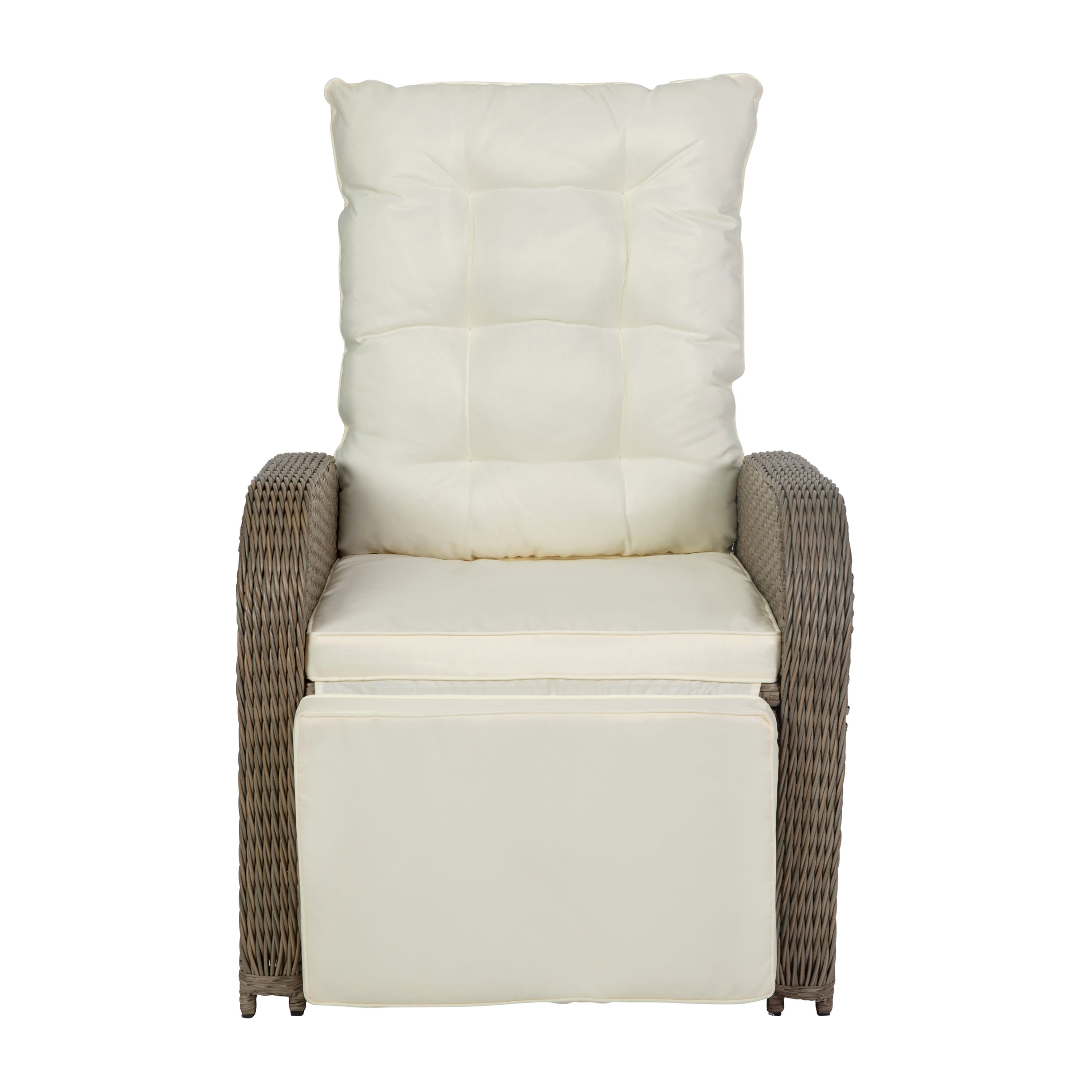 White wicker recliner best sale