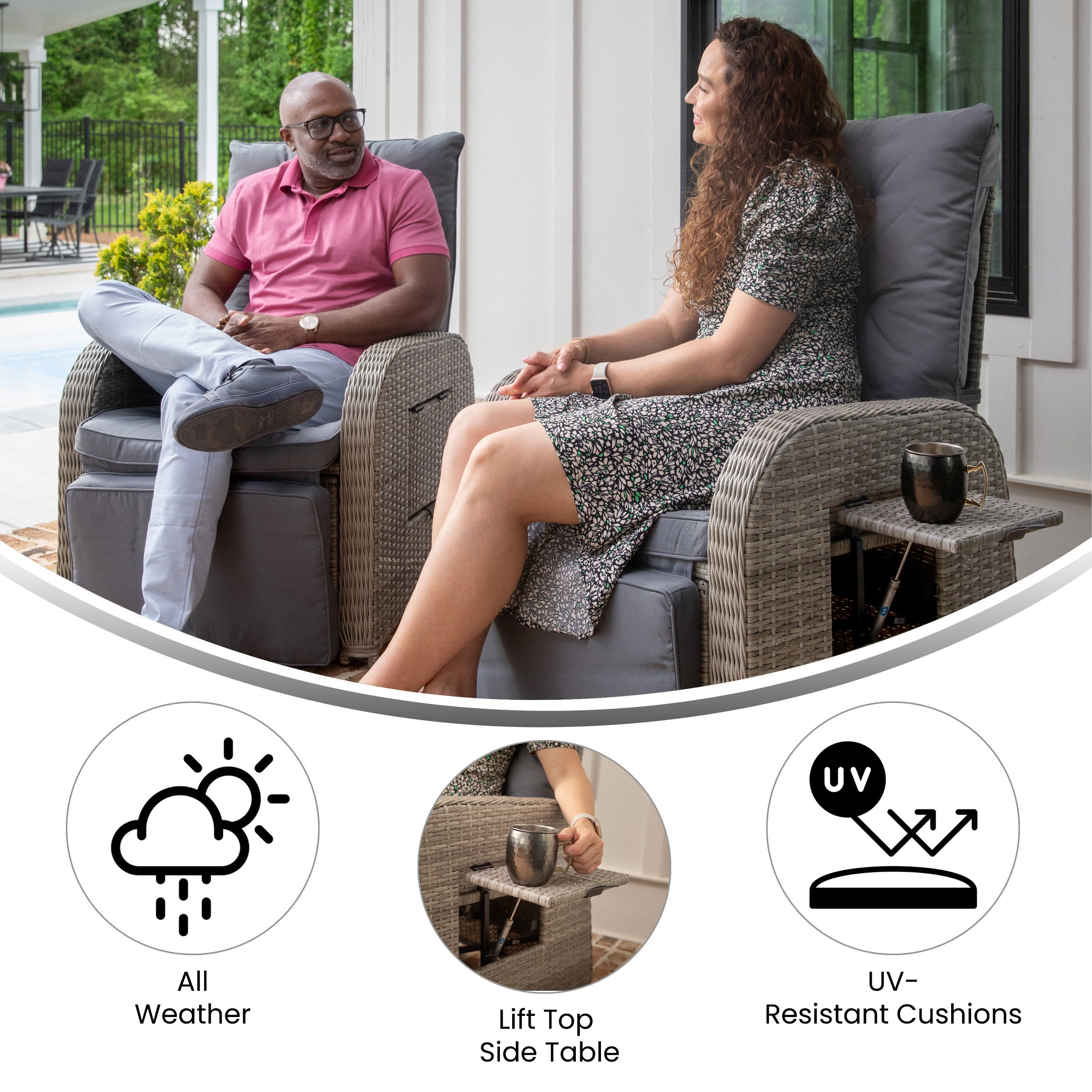 Recliner with side table 2025
