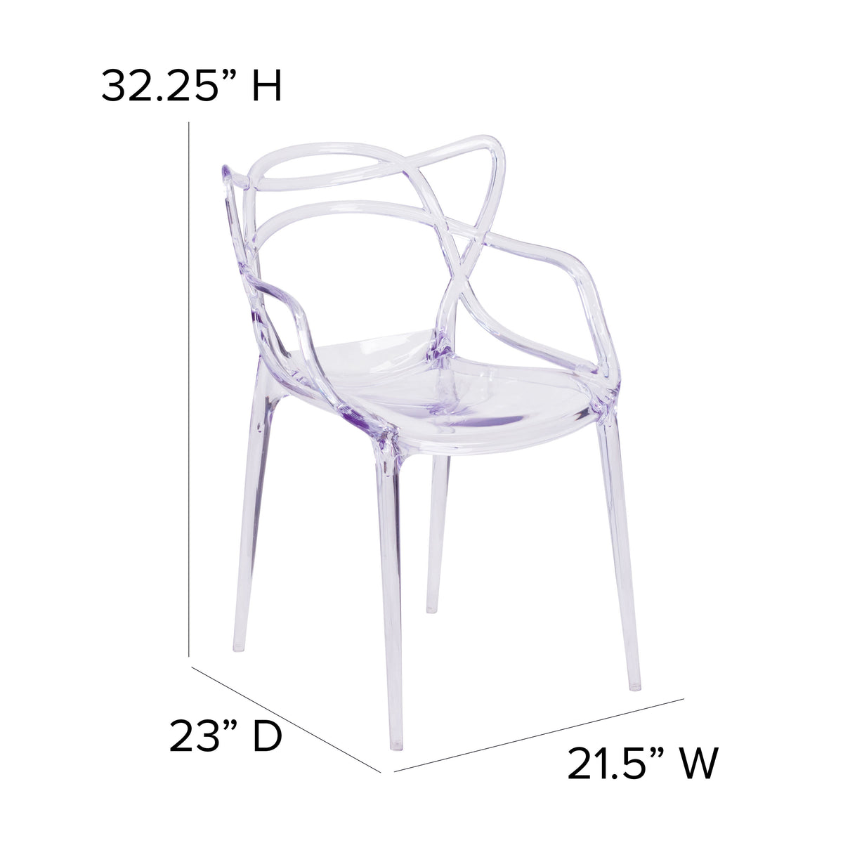 Transparent Fluid Style Stacking Side Chair - Accent & Side Chair