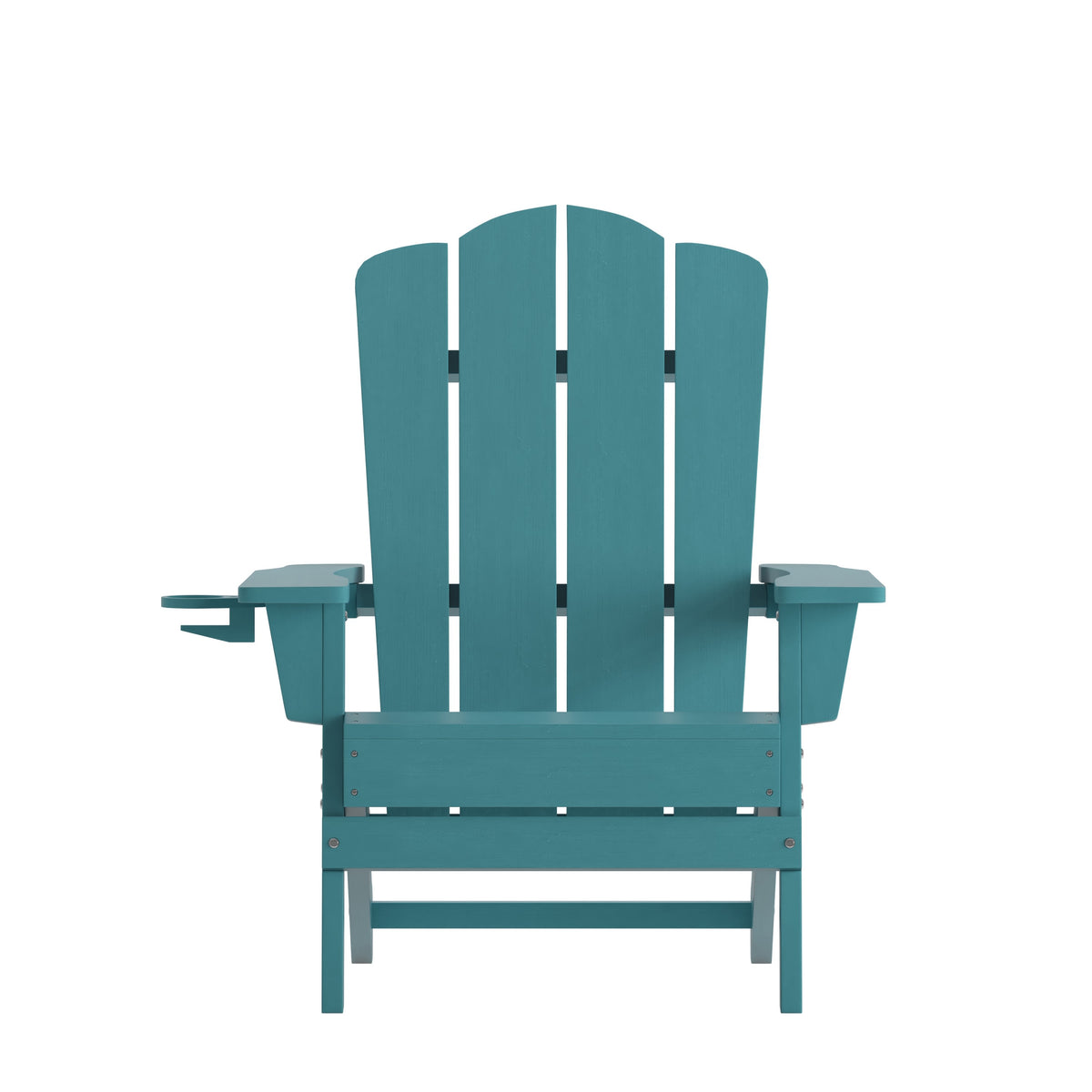 Blue |#| Commercial Grade All-Weather Adirondack Chair with Swiveling Cupholder - Blue