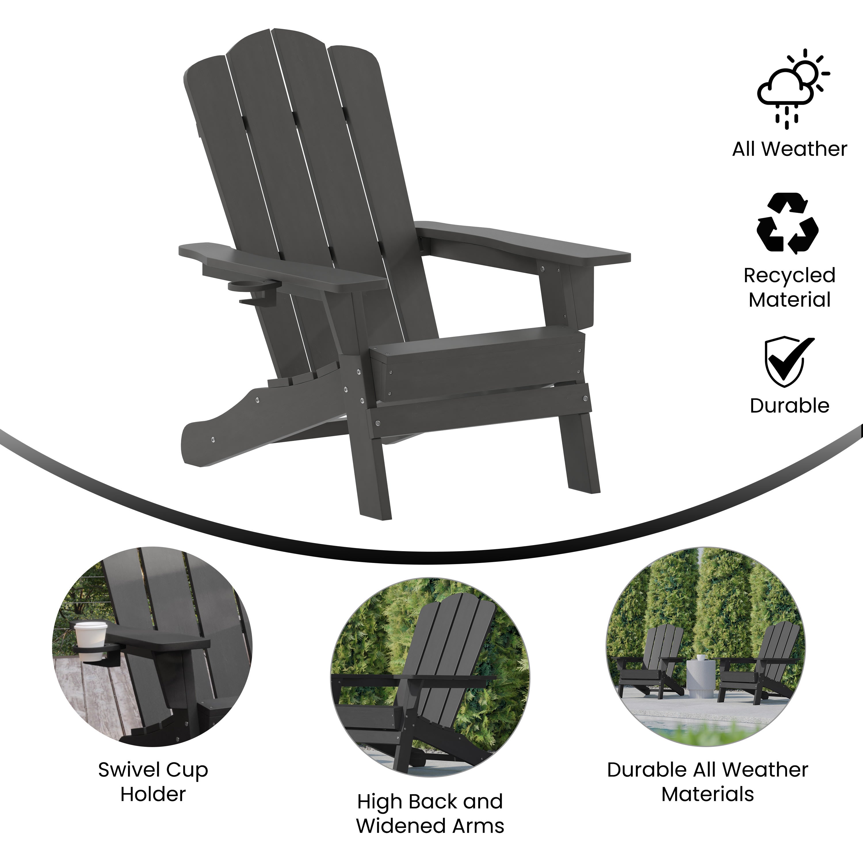Adirondack Chair - Cupholder LE-HMP-1044-10- – BizChair