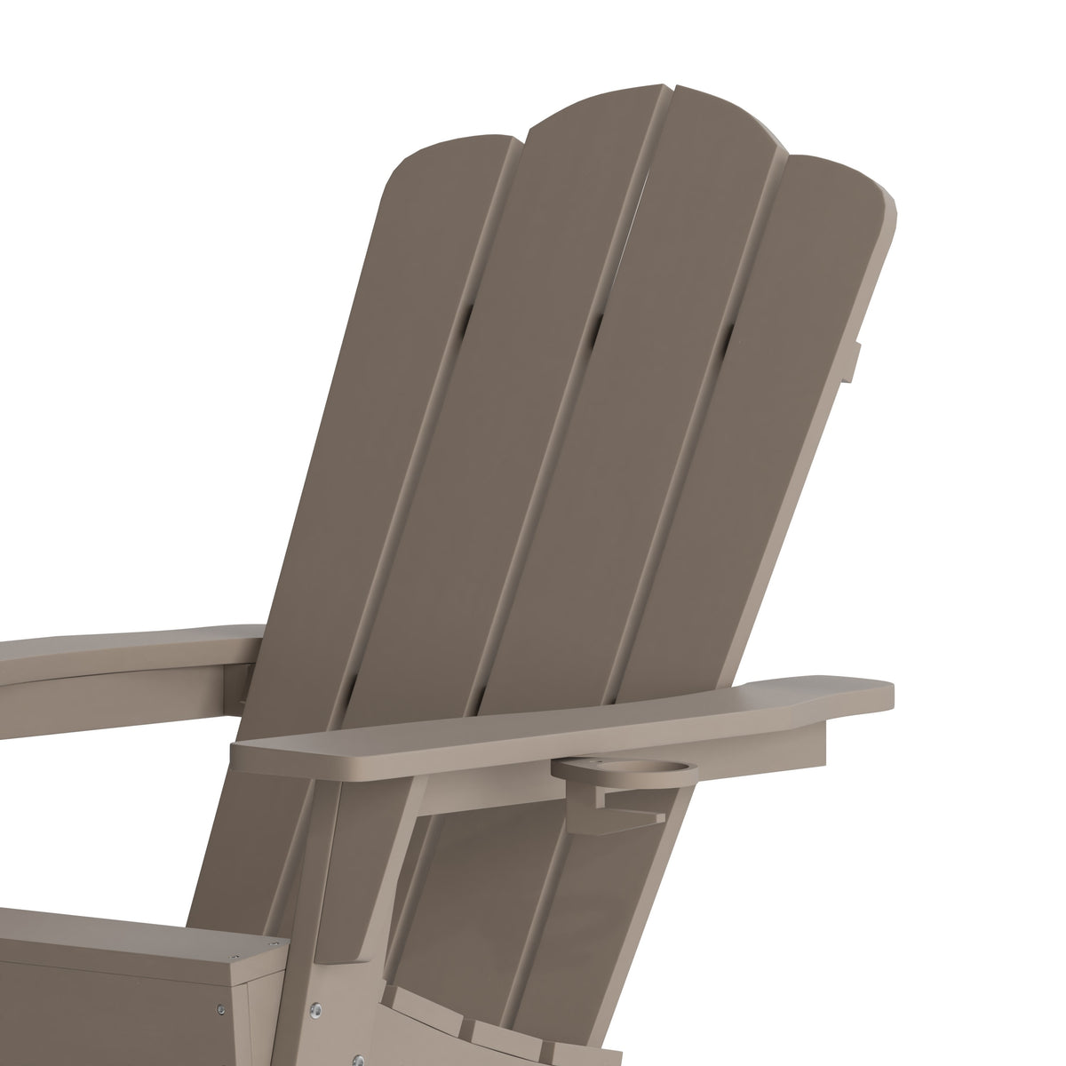 Brown |#| Commercial Grade All-Weather Adirondack Chair with Swiveling Cupholder - Brown