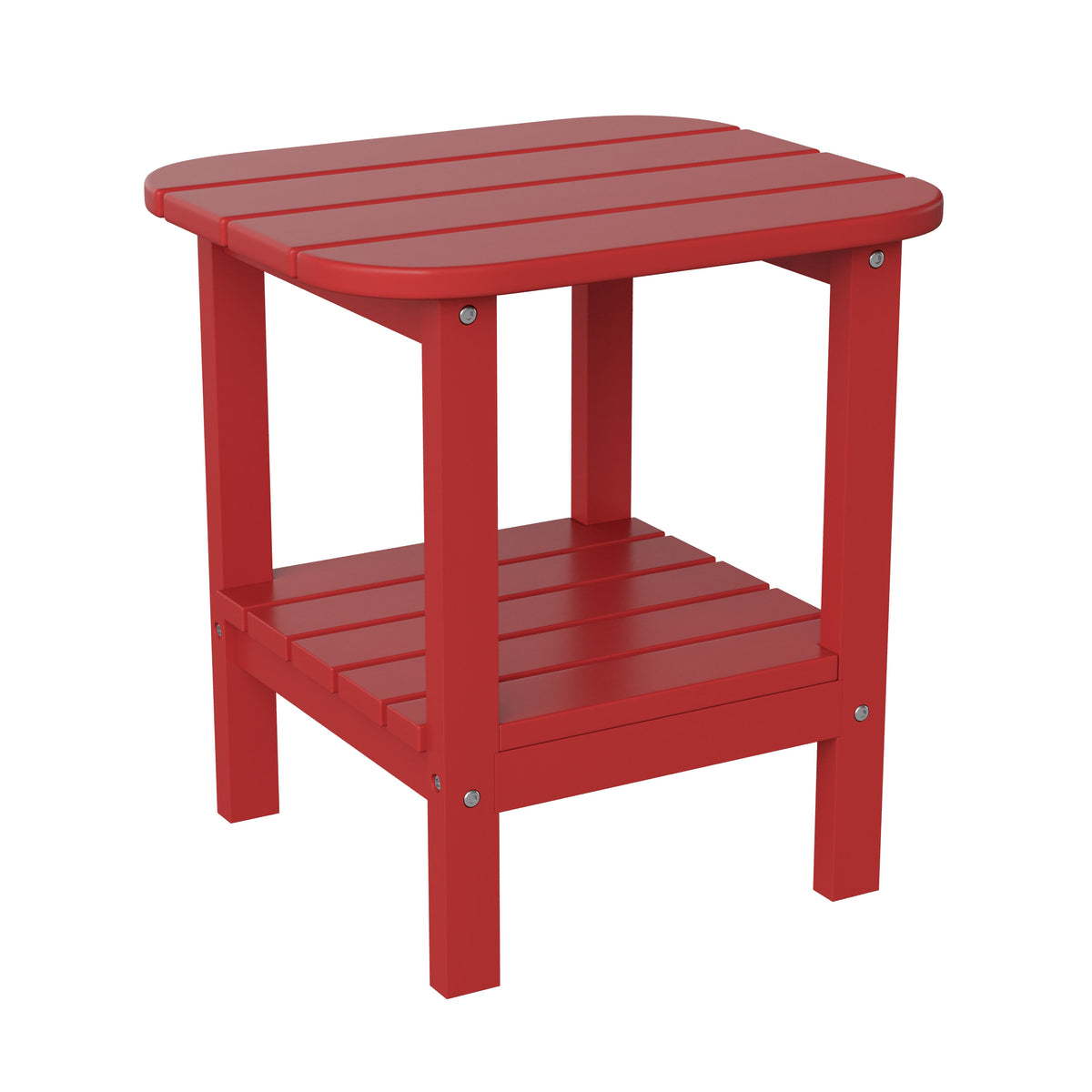 Red |#| Commercial Grade All-Weather Adirondack Style Patio Side Table in Red