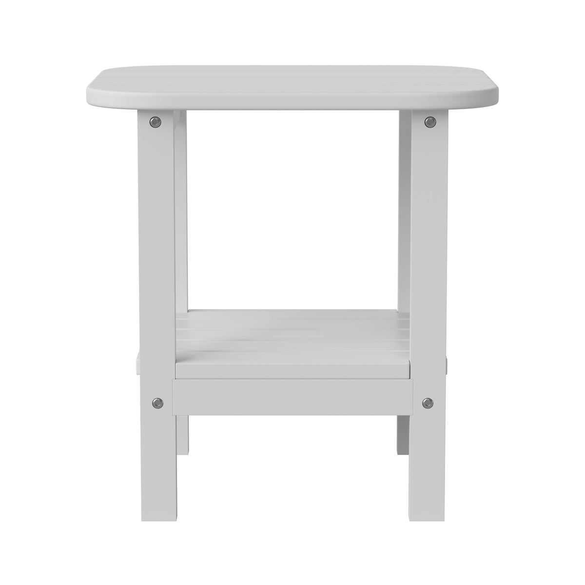 White |#| Commercial Grade All-Weather Adirondack Style Patio Side Table in White