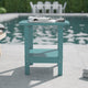 Blue |#| Commercial Grade All-Weather Adirondack Style Patio Side Table in Blue