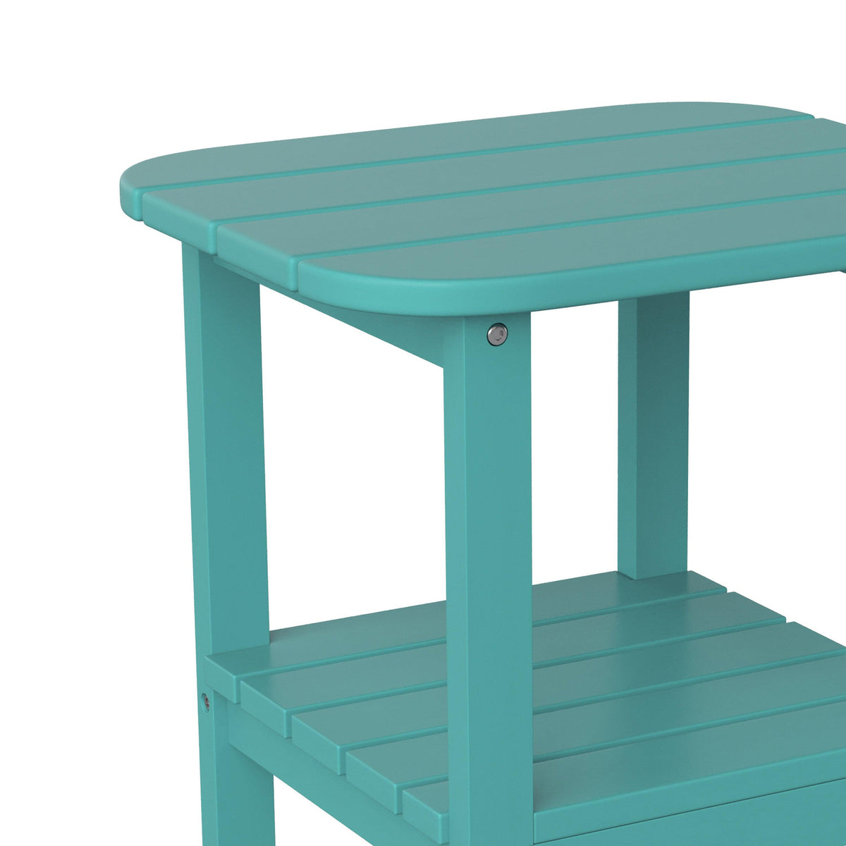 Blue |#| Commercial Grade All-Weather Adirondack Style Patio Side Table in Blue