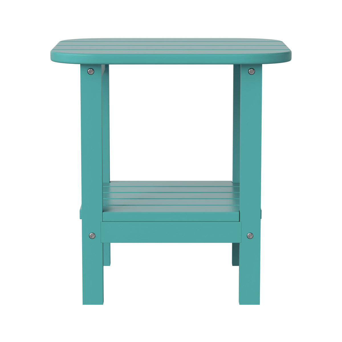 Blue |#| Commercial Grade All-Weather Adirondack Style Patio Side Table in Blue