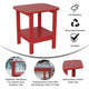 Red |#| Commercial Grade All-Weather Adirondack Style Patio Side Table in Red