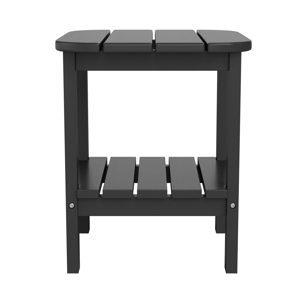 Black |#| Commercial Grade All-Weather Adirondack Style Patio Side Table in Black