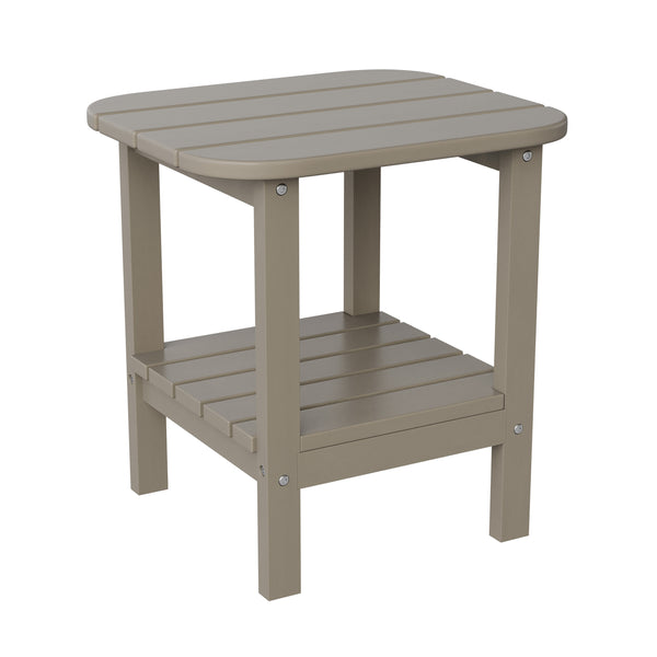 Brown |#| Commercial Grade All-Weather Adirondack Style Patio Side Table in Brown