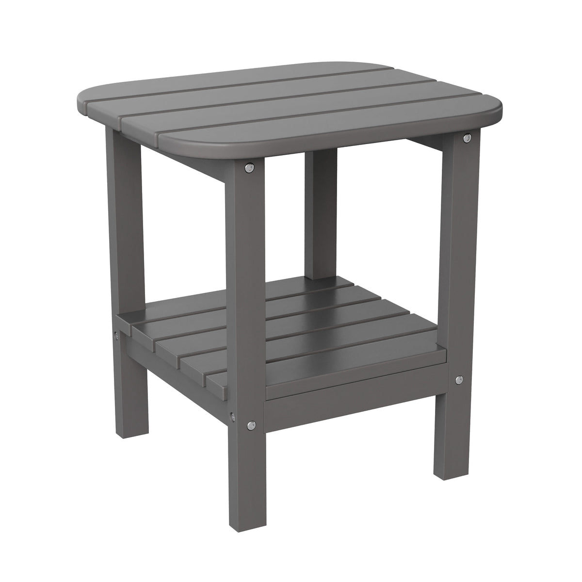 Gray |#| Commercial Grade All-Weather Adirondack Style Patio Side Table in Gray