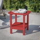 Red |#| Commercial Grade All-Weather Adirondack Style Patio Side Table in Red