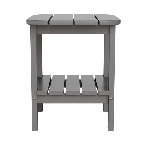 Gray |#| Commercial Grade All-Weather Adirondack Style Patio Side Table in Gray