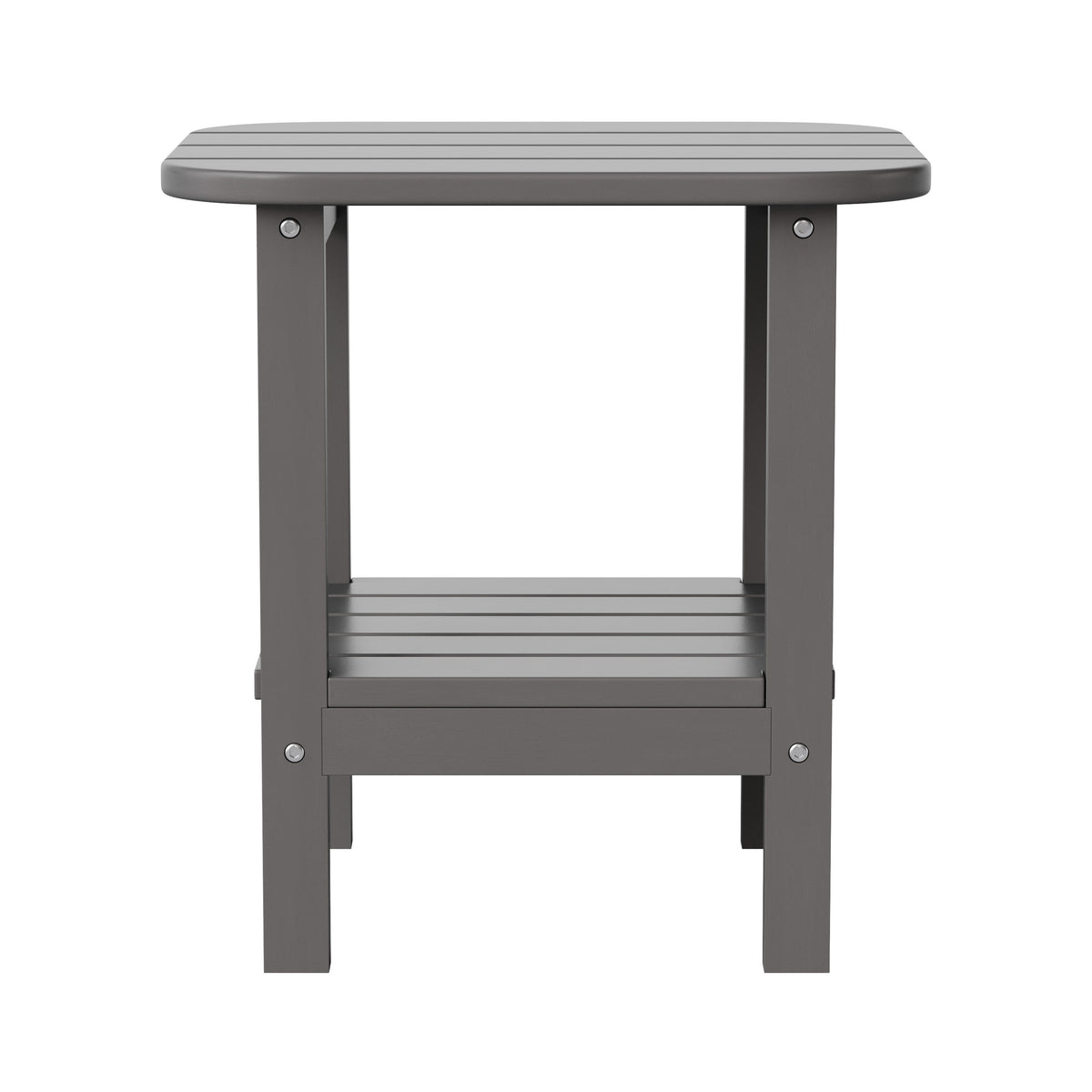 Gray |#| Commercial Grade All-Weather Adirondack Style Patio Side Table in Gray