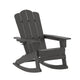 Gray |#| Commercial All-Weather Rocking Adirondack Chair with Swiveling Cupholder - Gray