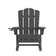 Gray |#| Commercial All-Weather Rocking Adirondack Chair with Swiveling Cupholder - Gray